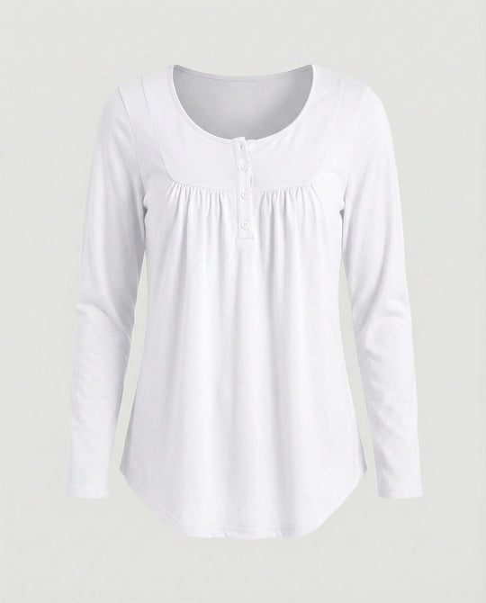 Damen Tunika Damen Langarm Henley
