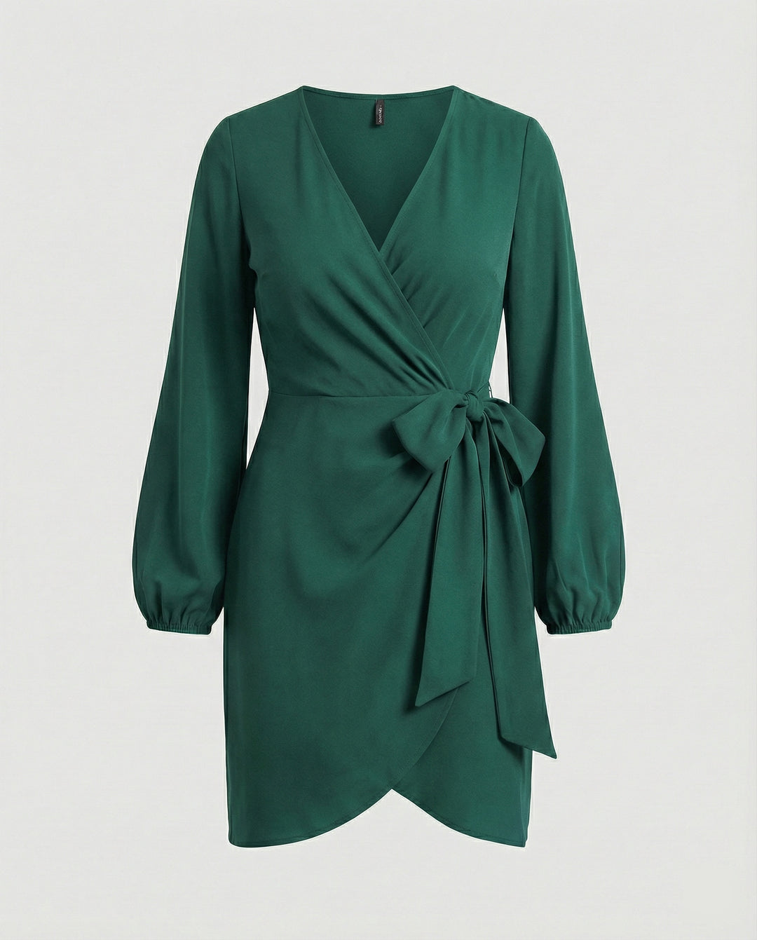 Damen Wickelkleid mit voluminösen Ärmeln und elegantem Taillengürtel R&B