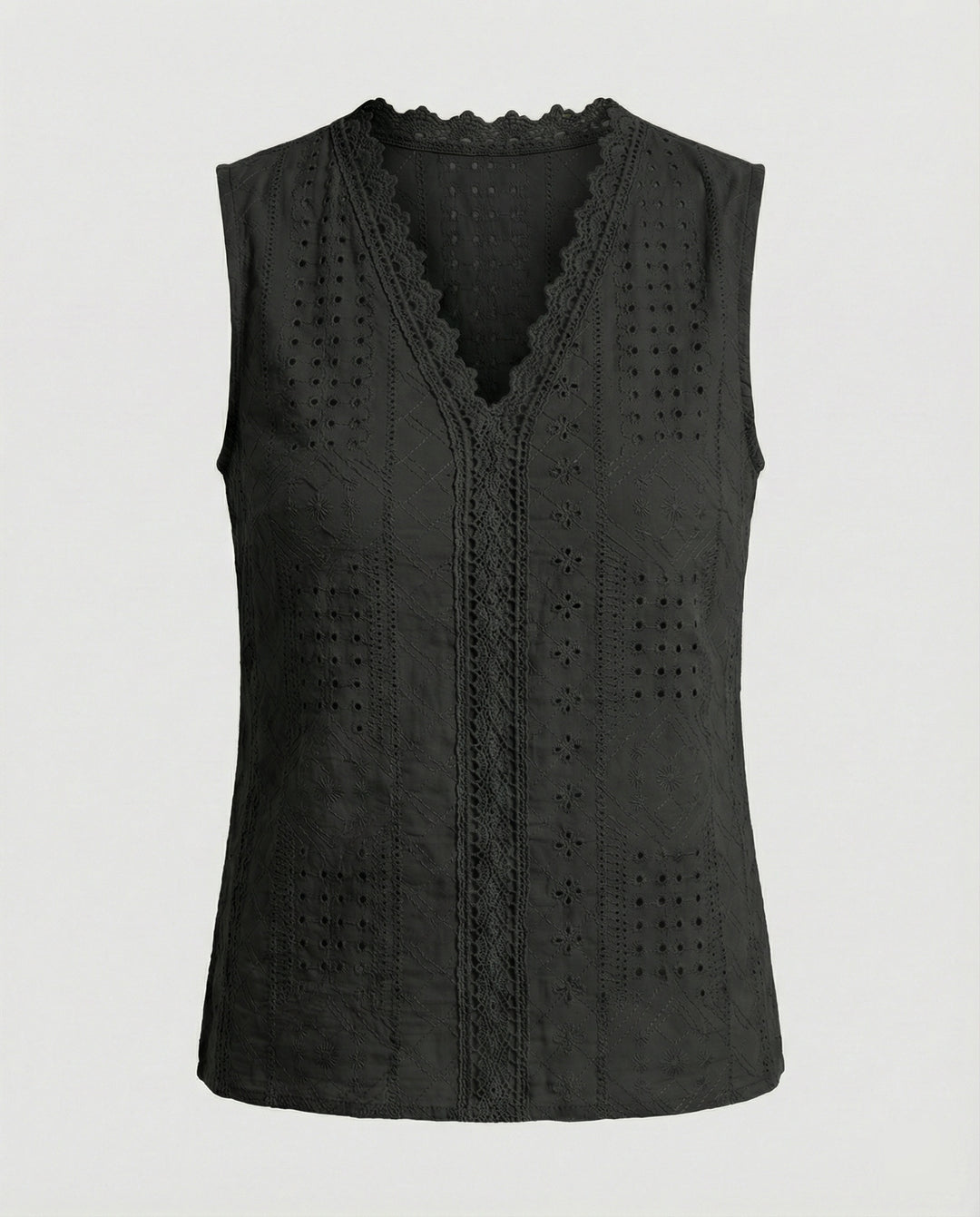 Damen Baumwolltop mit Lochstickerei R&B