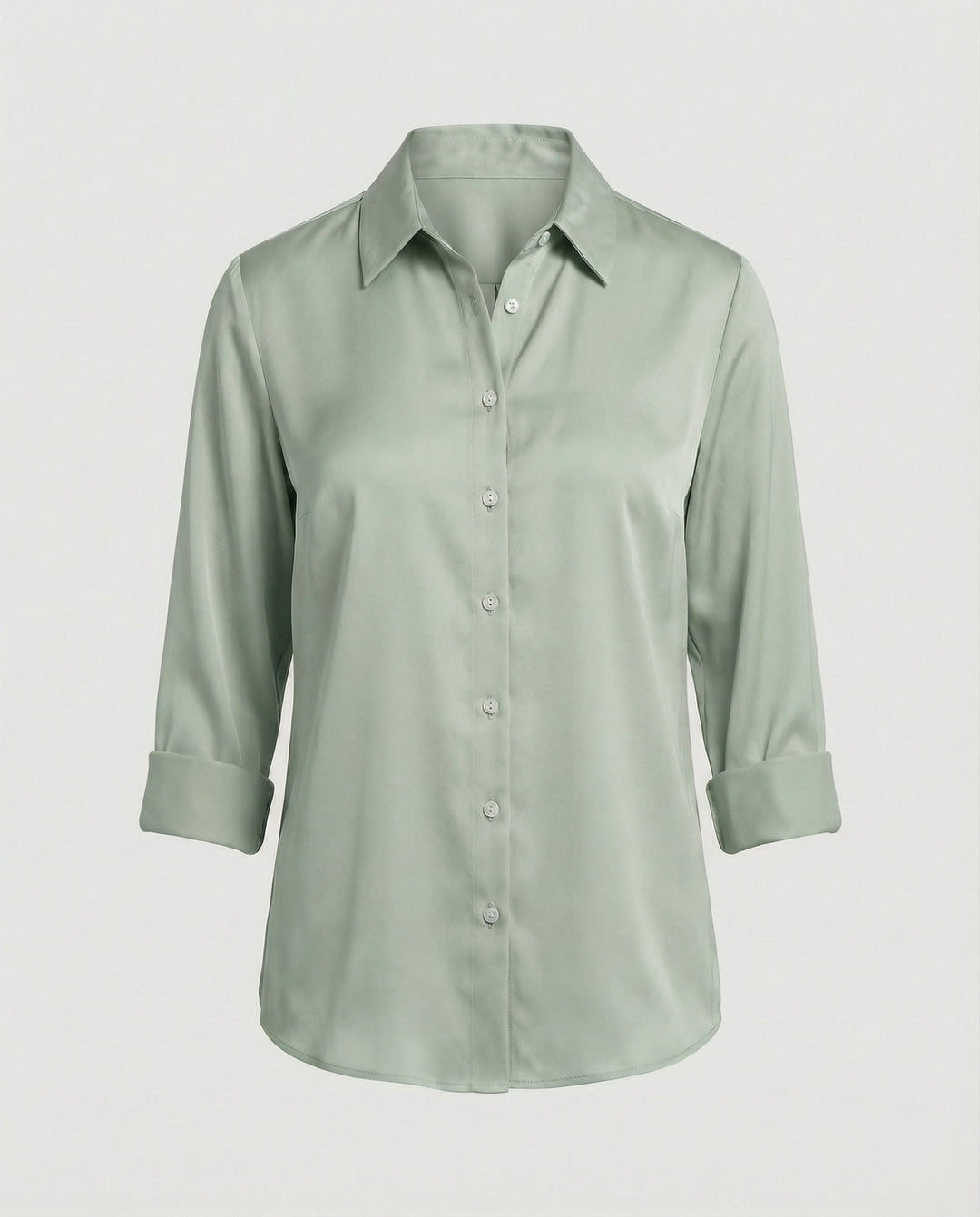 Damen elegante Baumwollbluse mit Stehkragen