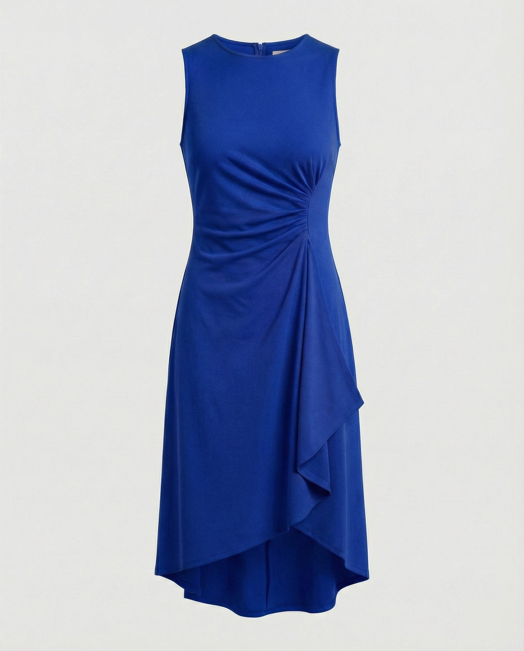 Damen ärmelloses Wickelkleid mit asymmetrischem Saum und Raffungen R&B