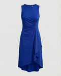 Damen ärmelloses Wickelkleid mit asymmetrischem Saum und Raffungen R&B