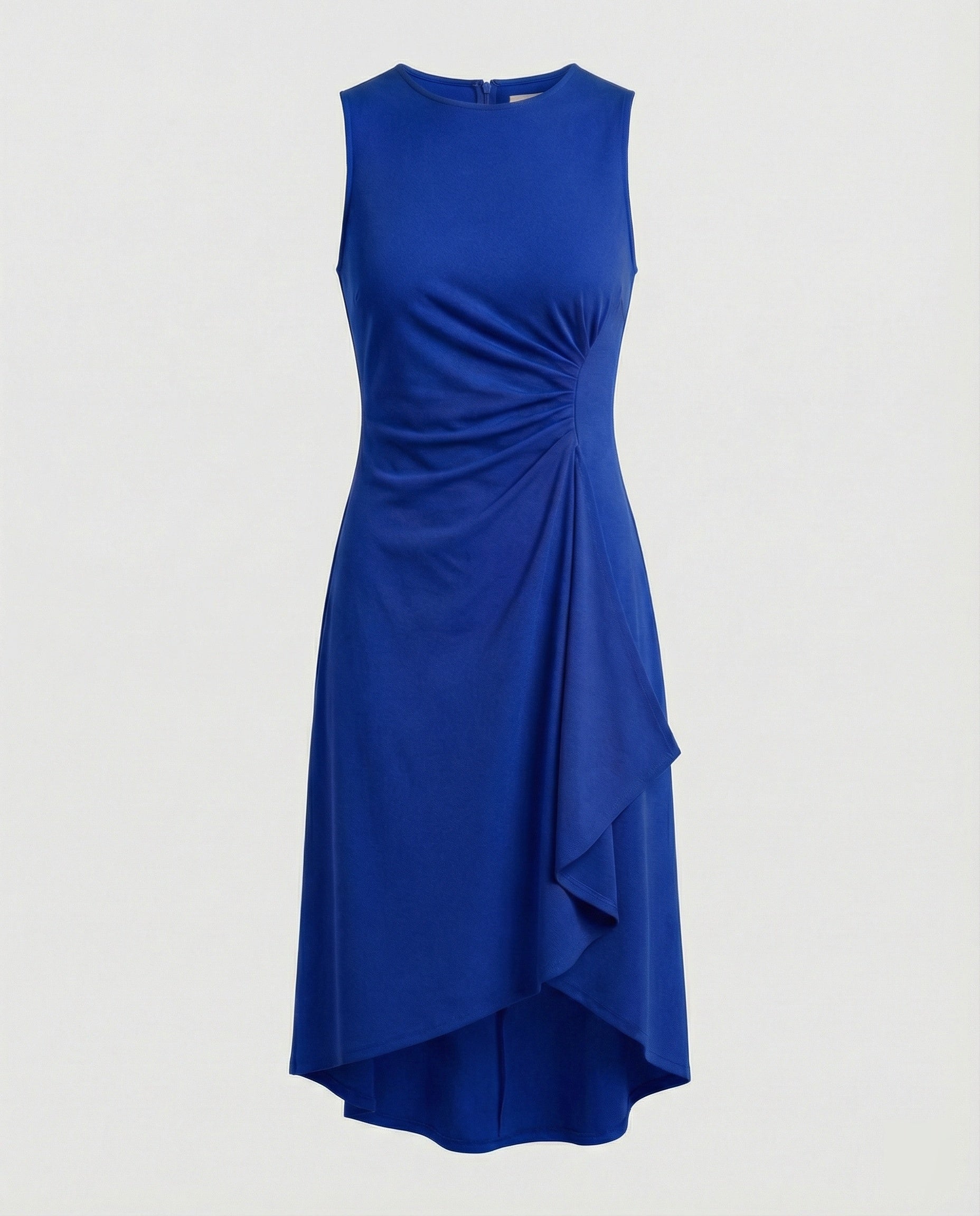 Damen ärmelloses Wickelkleid mit asymmetrischem Saum und Raffungen R&B