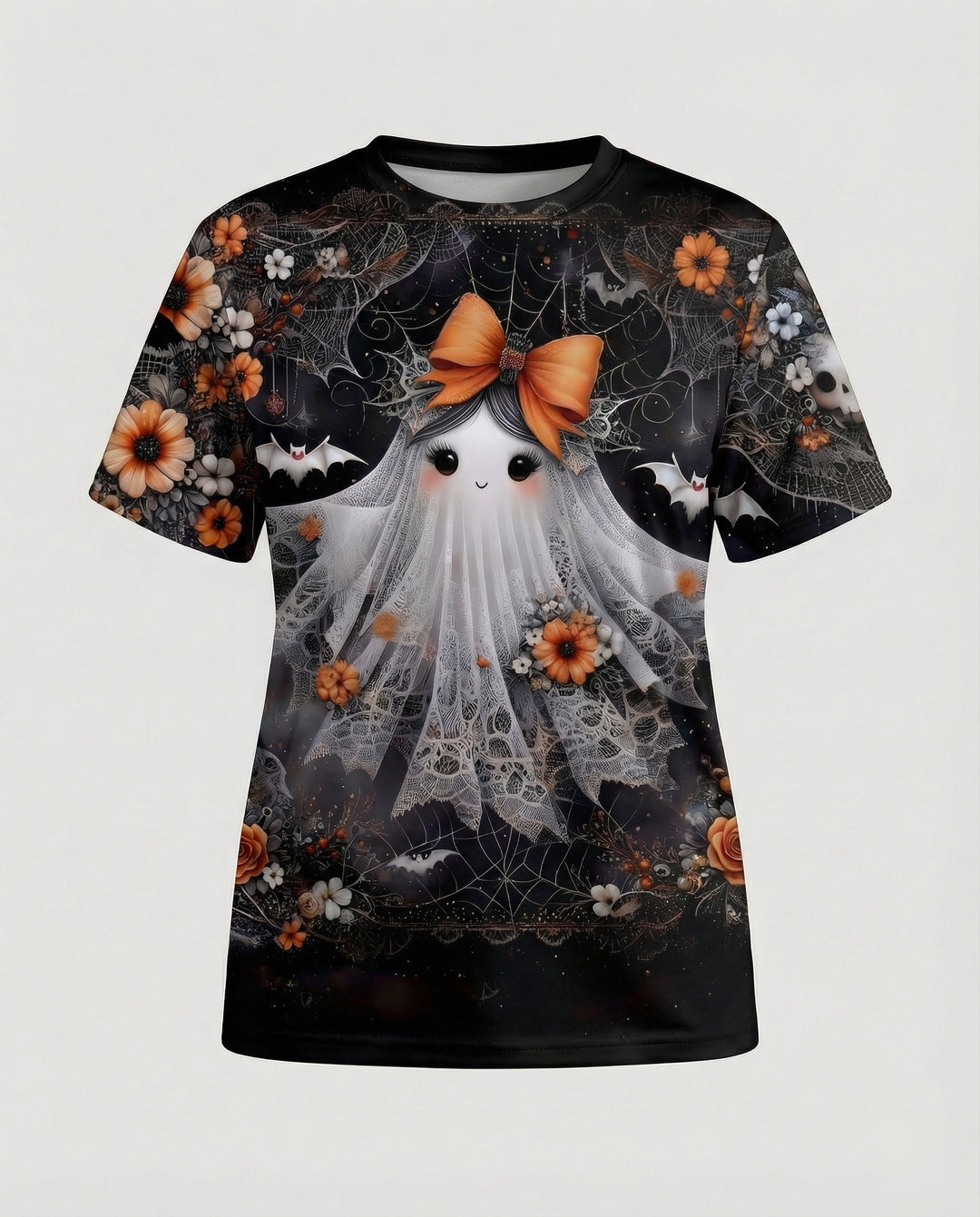 Kurzarmshirt Totenkopf Print Damen