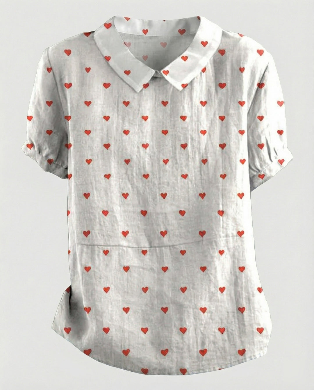 Damen Bluse Leinen Peter Pan Kragen