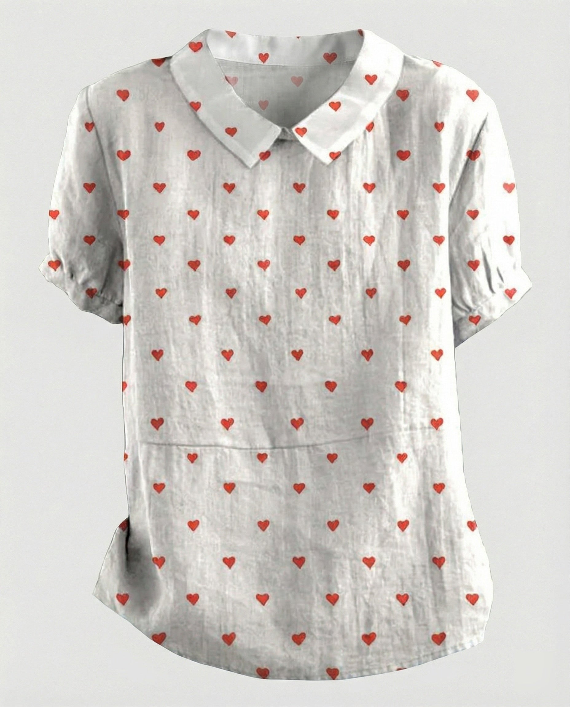 Damen Bluse Leinen Peter Pan Kragen