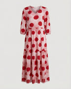 Damen Midikleid Sommer Stufenrock