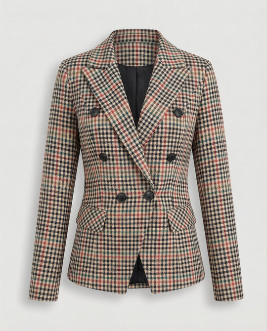 Damen Karierter Blazer mit modernem Schnitt