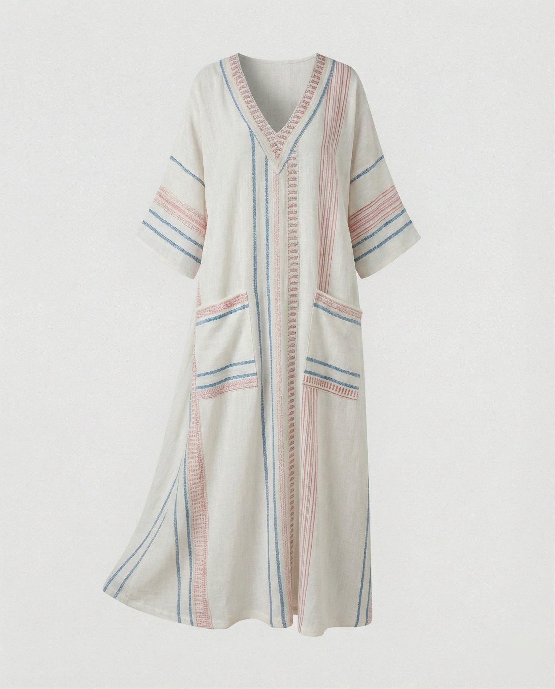 Leinen Kaftan Maxikleid Damen