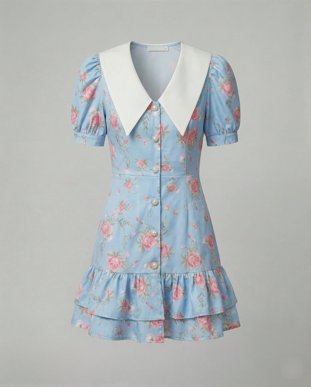 Damen Blumenkleid mit Puffärmeln