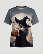 Kurzarmshirt Totenkopf Print Damen