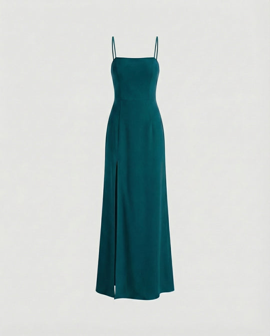 Damen Elegantes Abendkleid mit schwingendem Rock und tiefem Schlitz R&B