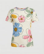Kurzarmshirt Damen Mit Blumenprint