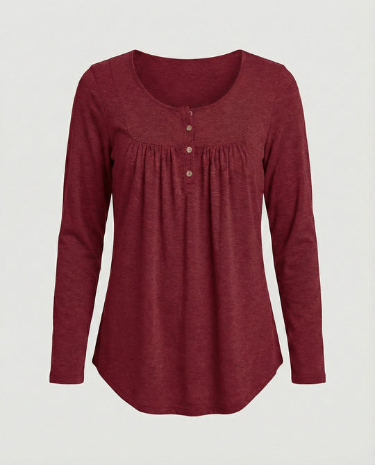 Damen Tunika Damen Langarm Henley