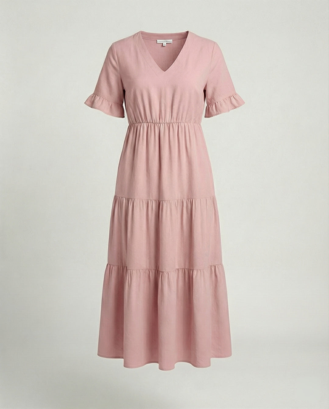 Damen Midikleid Stufen mit Volant