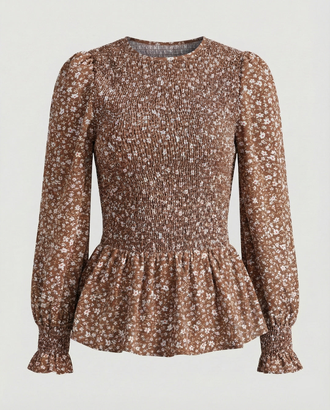 Bluse Damen Peplum Gesmokt