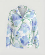 Hemdbluse Seidenoptik Damen Floral