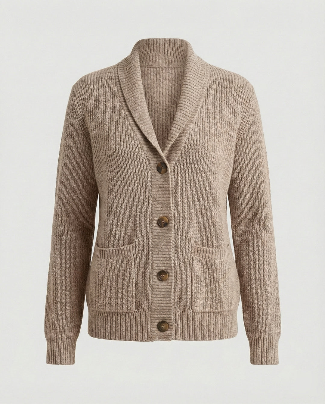 Strickjacke Damen lässig mit Knopfverschluss und großen Taschen
