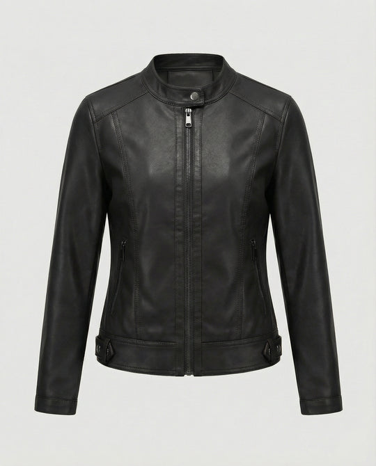 Damen Bikerjacke Lederoptik
