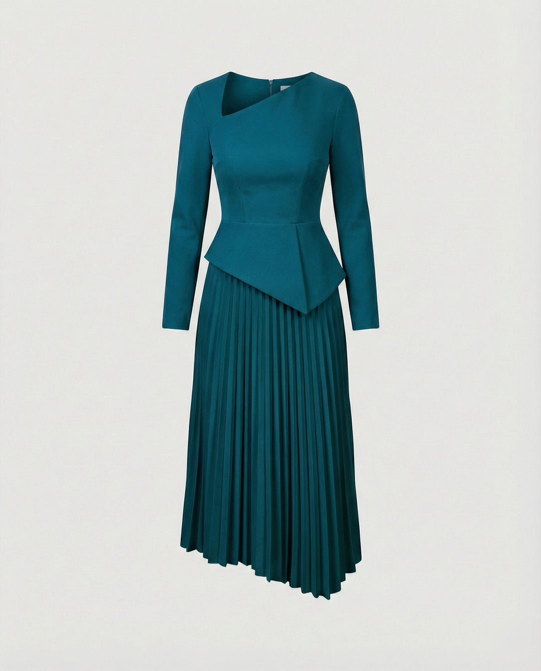 Damen Midikleid asymmetrisch mit Schößchen