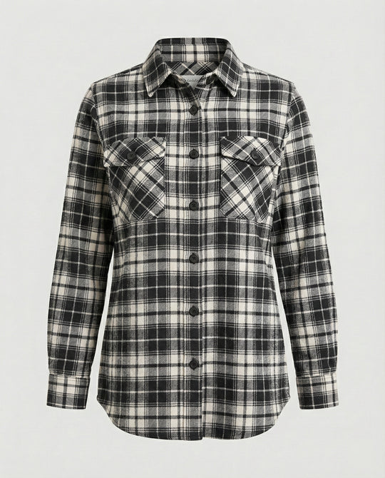 Damen Hemdjacke Flanell Karo