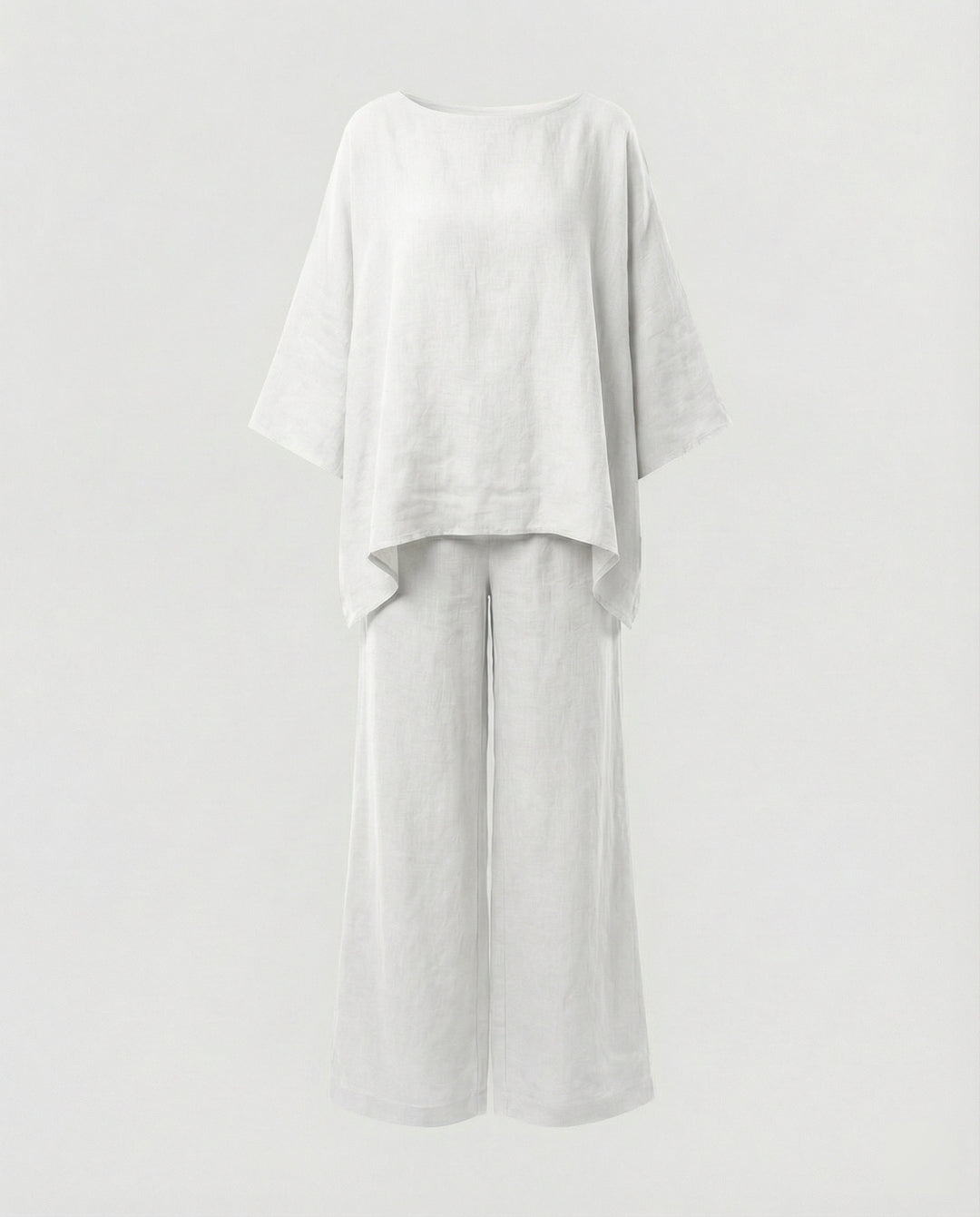 Leinen Zweiteiler Set Damen mit Palazzo-Hose