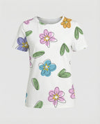 Kurzarmshirt Damen Mit Blumenprint