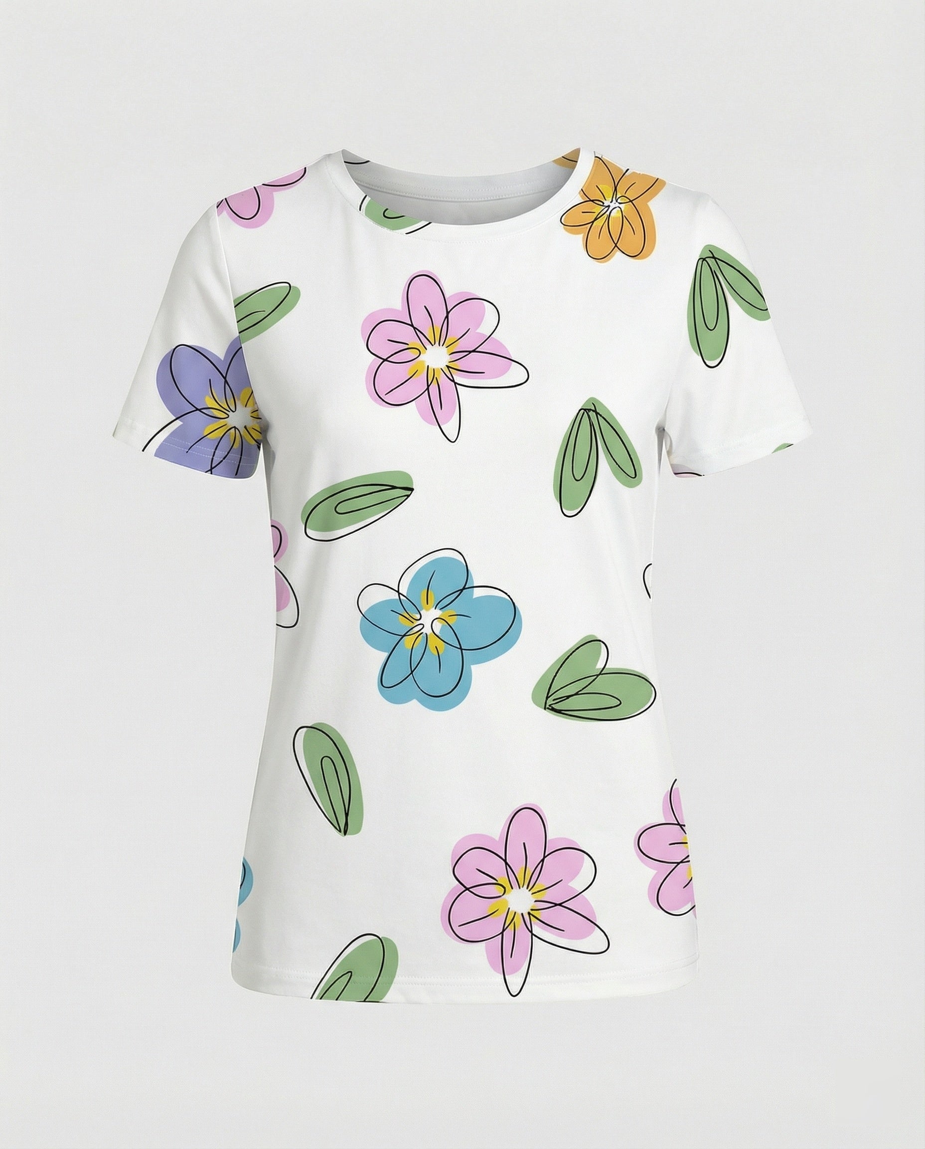 Kurzarmshirt Damen Mit Blumenprint