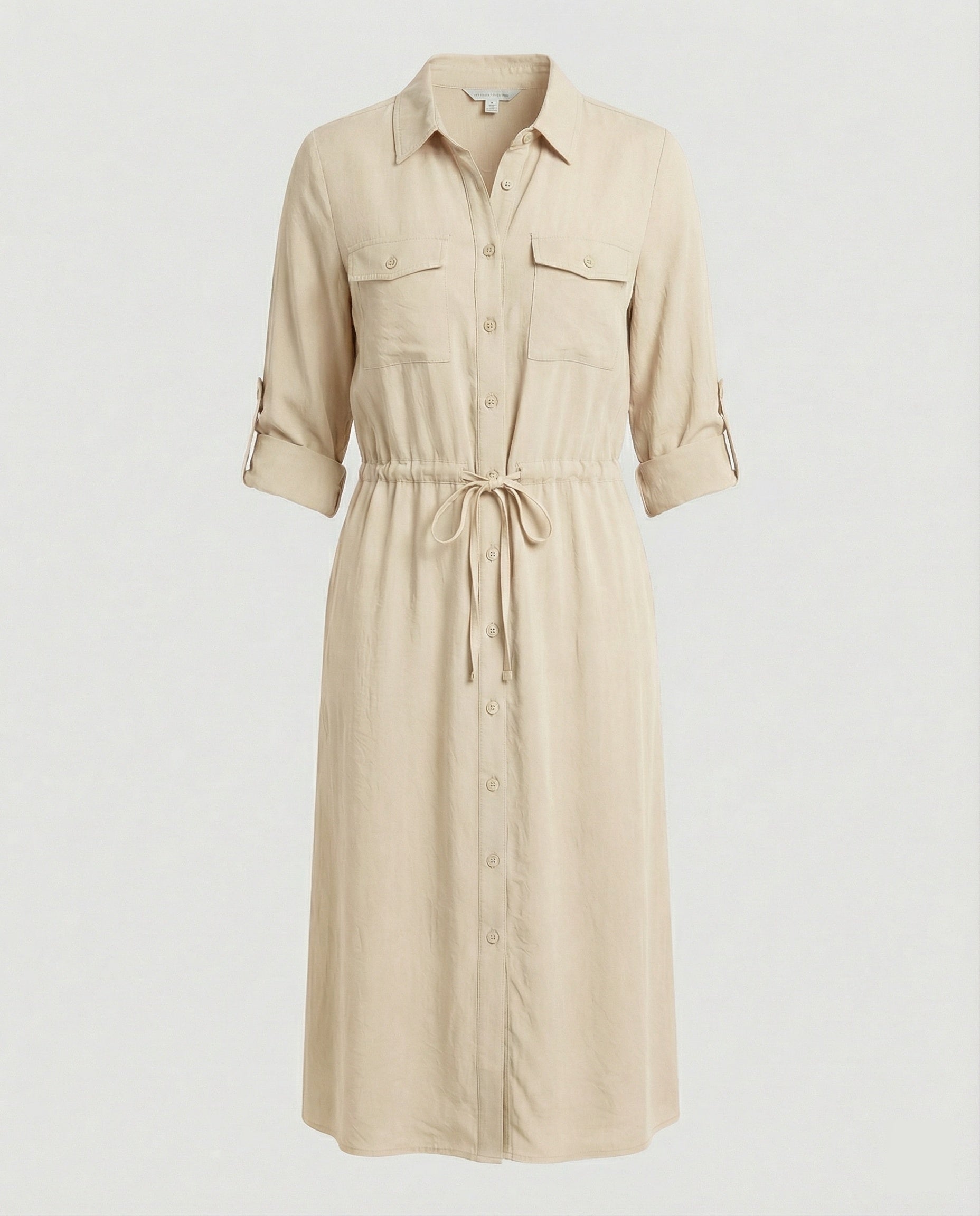Damen Hemdblusenkleid mit Kordelzug