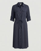 Damen Hemdblusenkleid mit Kordelzug