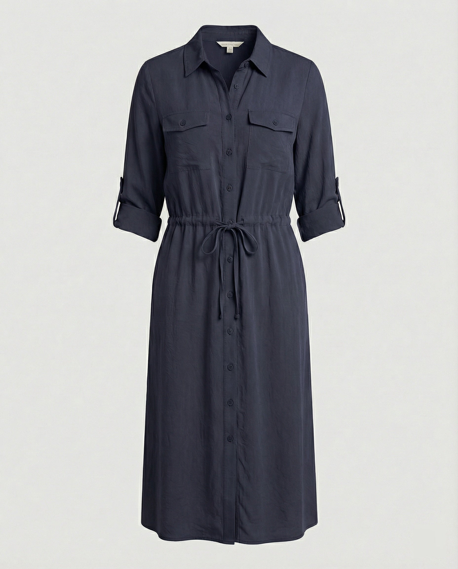 Damen Hemdblusenkleid mit Kordelzug