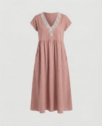 Damen Midikleid Sommer Spitze
