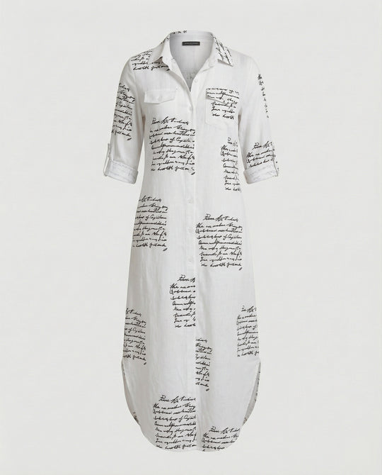 Freizeitkleid Damen Hemdblusenkleid Schlitz