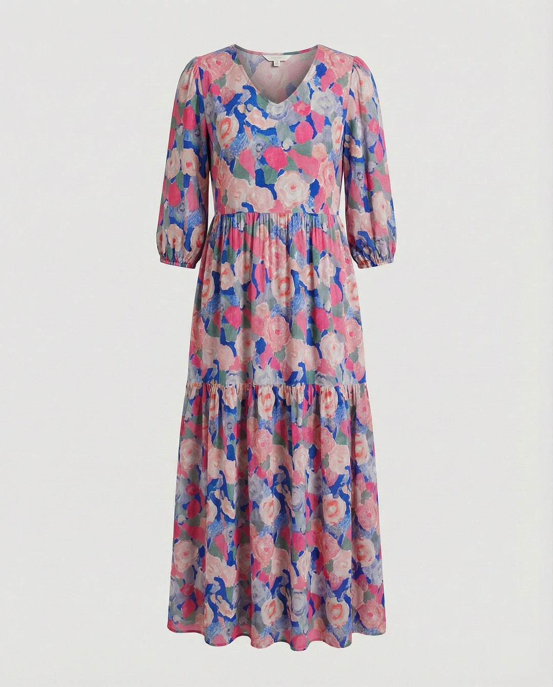 Damen Midikleid Sommer Stufenrock