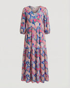 Damen Midikleid Sommer Stufenrock
