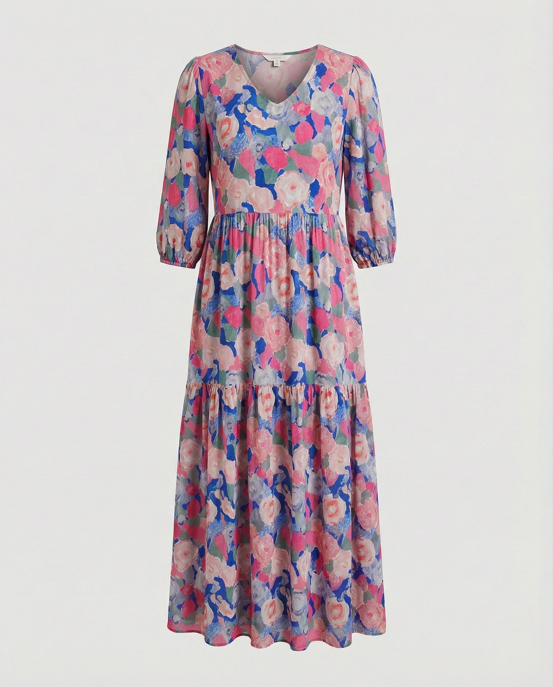 Damen Midikleid Sommer Stufenrock