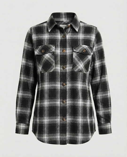 Damen Hemdjacke Flanell Karo