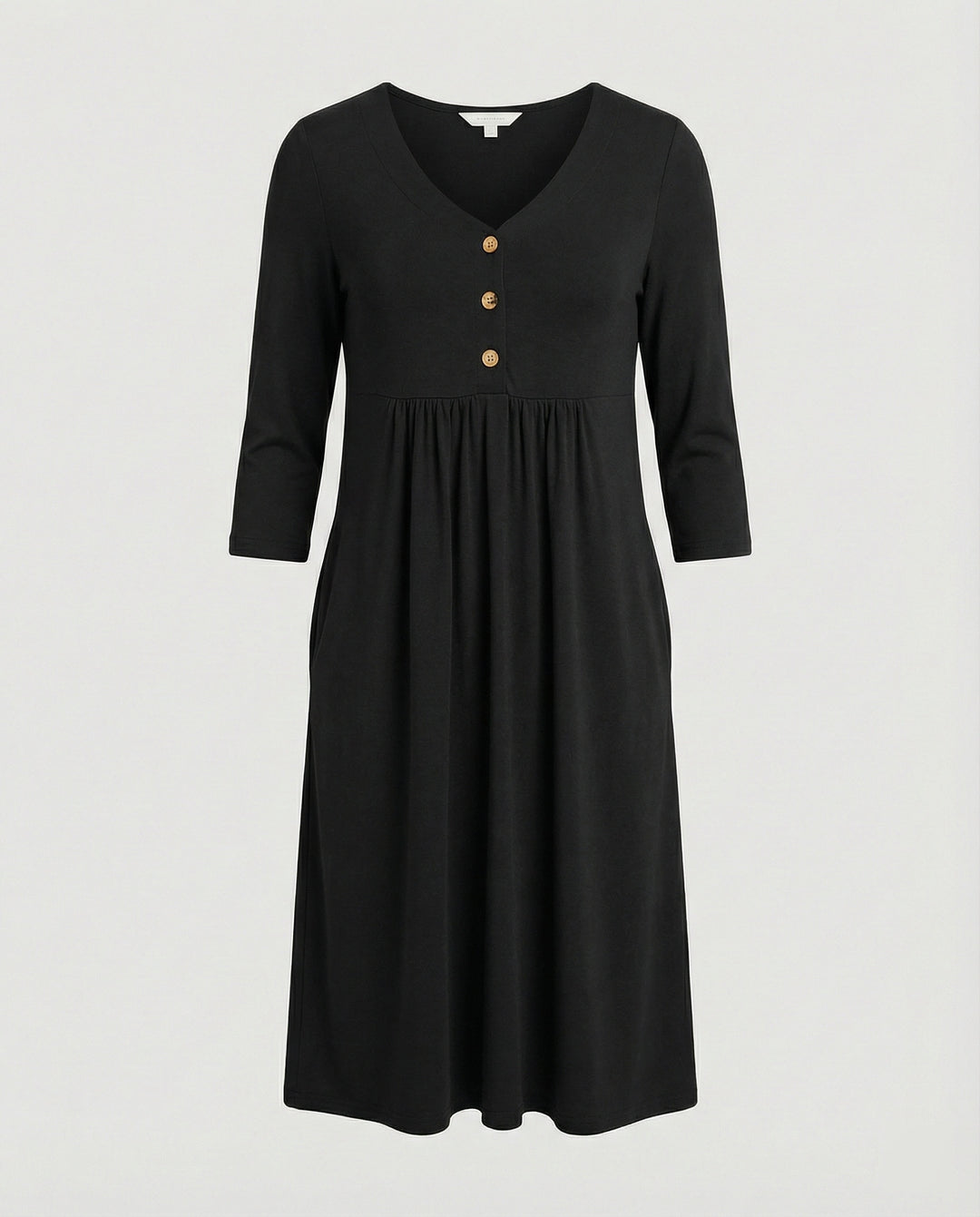 Damen Midikleid Empire V-Ausschnitt