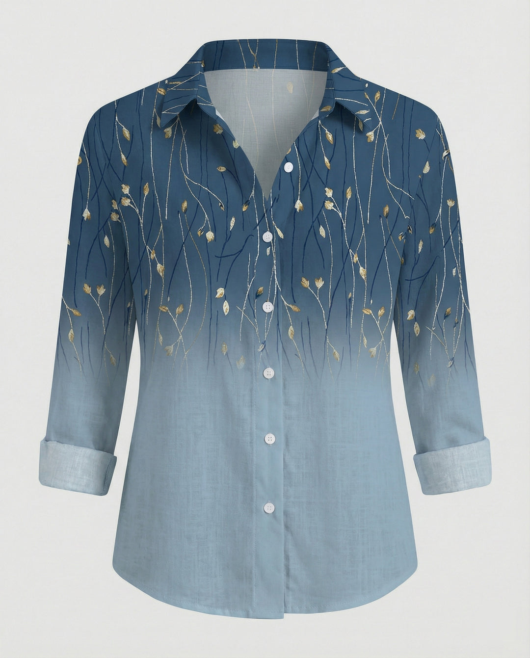 Leinenoptik Bluse Damen Floral