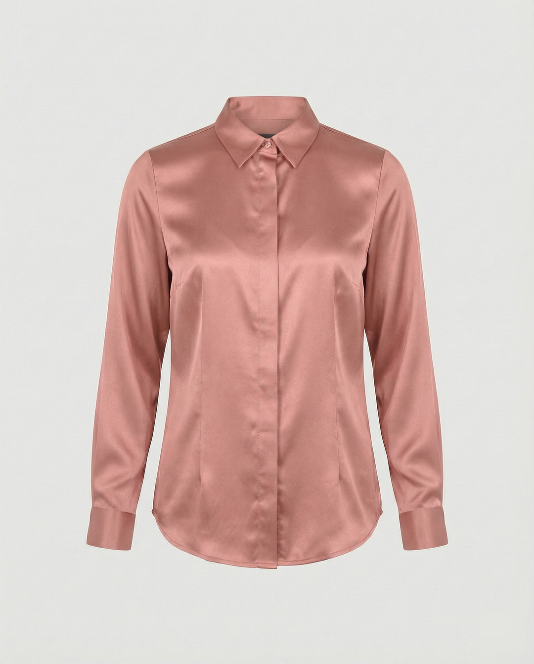 Damen Satin-Bluse mit klassischem Kragen R&B