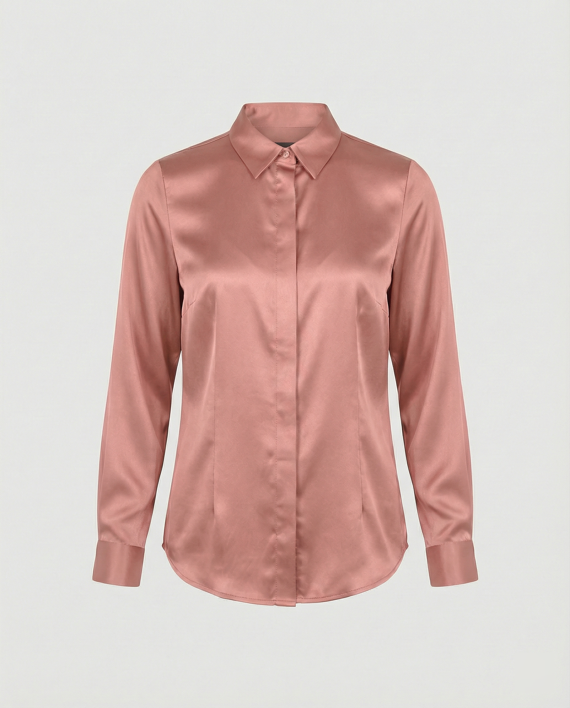Damen Satin-Bluse mit klassischem Kragen R&B