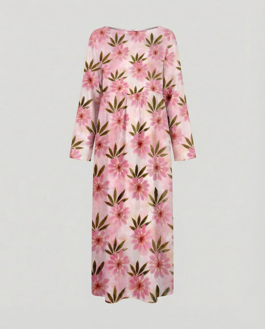 Damen Maxikleid floral mit Taschen