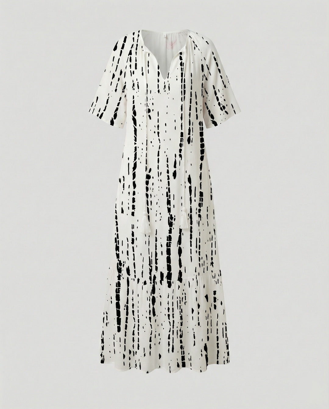 Boho Maxikleid Damen Kordelzug