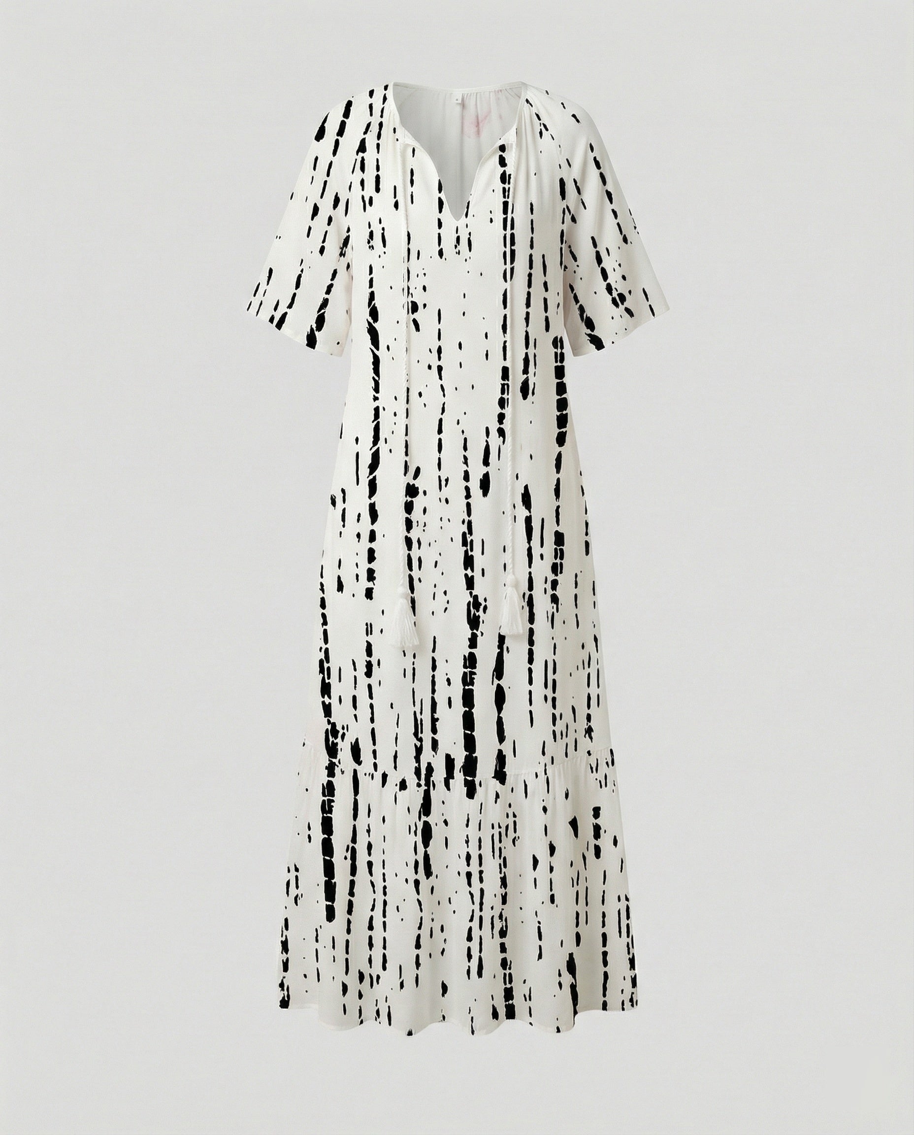 Boho Maxikleid Damen Kordelzug