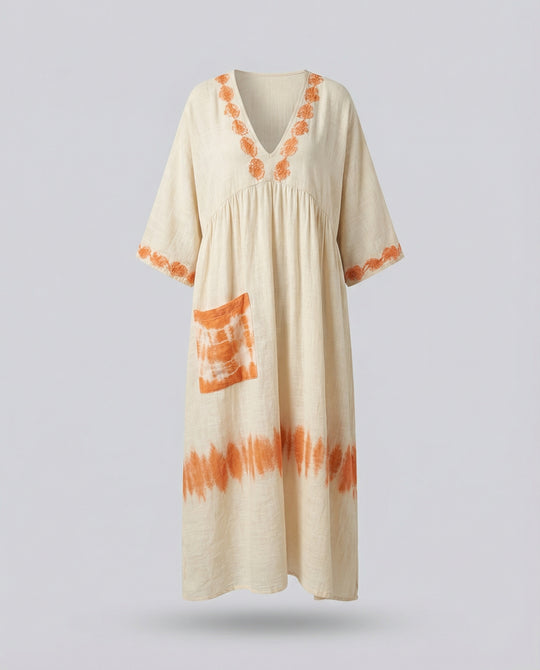 Leinen Kaftan Maxikleid Damen