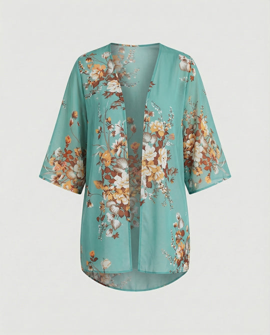 Offener Kimono Damen Floral
