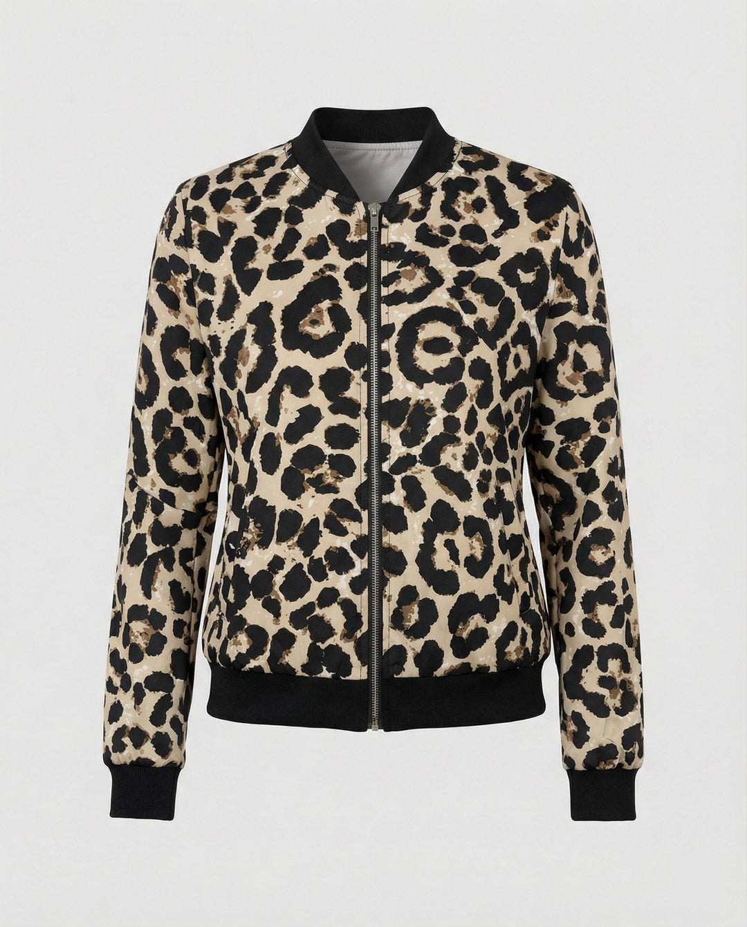 Damen Glänzende Bomberjacke mit Reißverschluss R&B