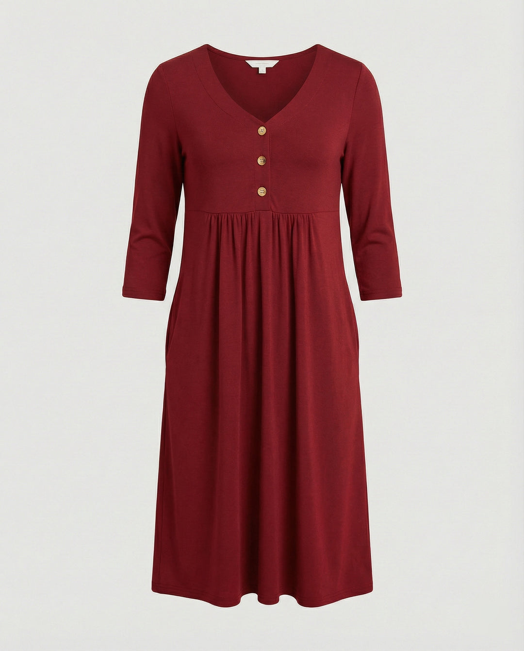 Damen Midikleid Empire V-Ausschnitt