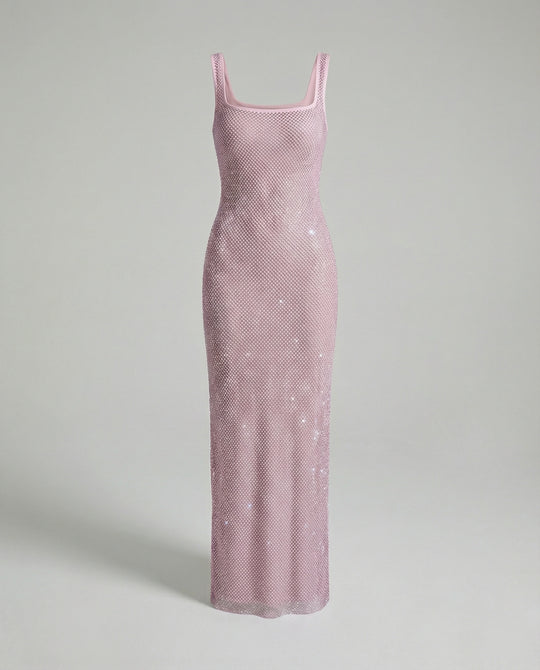 Damen funkelndes Abendkleid aus Netzstoff