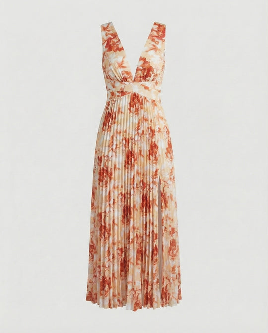 Plissiertes Maxikleid Mit Cut Outs Damen